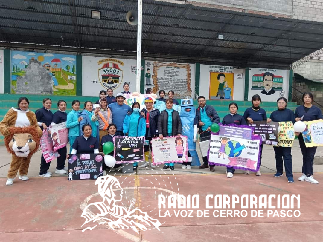 Lanzamiento de vacunación en instituciones educativas de Chaupimarca