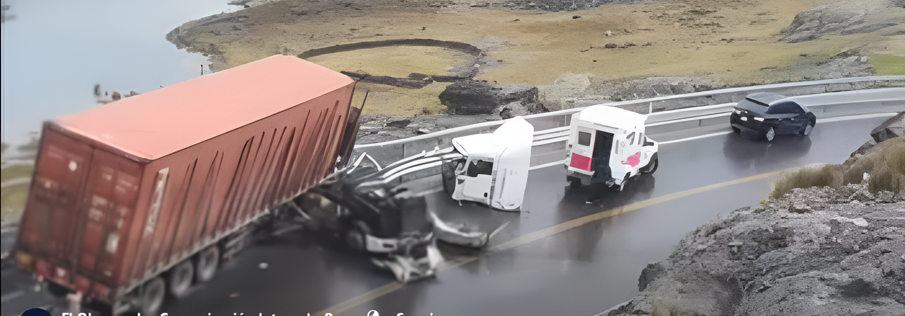 TRÁILER CHOCA CONTRA GUARDAVÍAS EN LA VÍA HUAYLLAY–CANTA