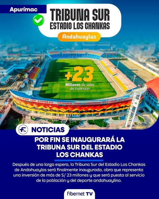 POR FIN SE INAGURARÁ LA TRIBUAN SUR DEL ESTADIO CHANKAS